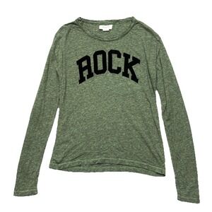 Zadig & Voltaire Womens Willy ROCK Flock Green Long Sleeve Graphic Tee READ